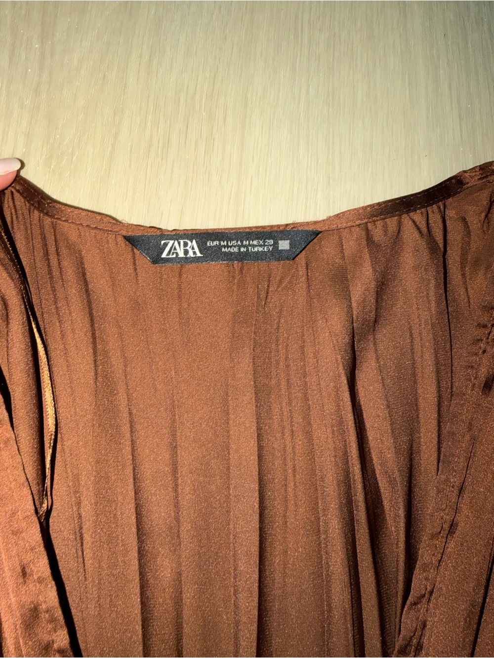 Zara Brown Maxi Dress with Drawstring Details - Picture 4 of 5